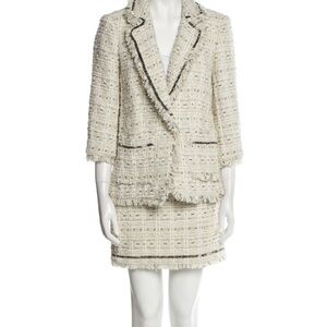 Cinq a Sept Tweed Beaded Skirt Suit Set